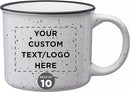 DISCOUNT PROMOS Custom Ceramic Campfire Coffee Mugs 13 oz. Set of 10, Personalized Bulk Pack - Perfect for Tea, Espresso, Cappuccino, Hot Cocoa - White by TinyTreasures Baby Boutique