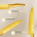 ZHANG XIAO QUAN SINCE 1628 15Pcs Knife Sets with Block, 50Cr15MoV Stainless Steel kitchen knife set with Built-in Sharpener Dishwasher Safe(Golden) by CozyNest Decor