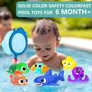 No Hole Mold Free Baby Bath Toys for Kids Ages 1-3,Water Toys for Babies and Toddlers,Ocean Animal Bath Toys for Bathtub,Shower,Beach, Pool,Water Table,Boys Girls Gifts with Storage Bag by TinyTreasures Baby Boutique
