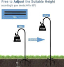 60 inch Outdoor Shepherd Hook with 5 Prong Base (2 Packs), Adjustable Heavy Duty Garden Hanging Stake for Bird Feeder Solar Light Plant Hanger Wedding Decor, Matte Black by GreenHaven Gardens
