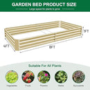 Land Guard 2 Pack 8×4×1ft Galvanized Metal Raised Garden Bed, Metal Planter Kit Box Outdoor for Deep-Rooted Vegetables, Flowers, Green and Herbs (Cream Yellow) by CozyNest Decor