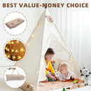 Teepee Tent for Kids-Portable Children Play Tent Indoor Outdoor (White with Mat) by TinyTreasures Baby Boutique