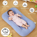 Baby Lounger for Newborn, Bionic Design Baby Lounger, Soft Organic Cotton Breathable Lounger for Infants 0-18 Months (Blue) by TinyTreasures Baby Boutique
