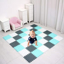 XMTMMD Soft Non-Toxic Foam Baby Play Mat | Toddler Playmat | EVA Foam Interlocking Tiles for Gym, Nursery, Playroom | 18 Squares Foam Floor Mats for Kids & Babies | Colorful Jigsaw Puzzle Play Mat by TinyTreasures Baby Boutique