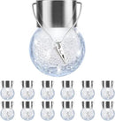 PARTPHONER 12 Pack Hanging Solar Lights Outdoor, Waterproof Solar Globe Lantern with Handle and Clip, Decorative Cracked Glass Ball Lights for Christmas Decor, Tree, Yard, Garden, Patio (Cold White) by GreenHaven Gardens