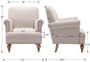 chairus Linen Accent Chair for Living Room Upholstered Mid Century Modern Single Sofa Chair with Solid Wood Legs Comfy Reading Chair Armchair for Bedroom/Office Room/Recption/Lounge, Cream by CozyNest Decor