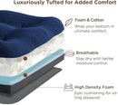 Codi Thick Kitchen Chair Cushions, Chair Pads for Indoor Dining Room 4 Pack - Washable, Non-Slip 3-Layer Seat Cushion with Ties, 16.5"x16.5"x 3.5", Set of 4, Navy by CozyNest Decor