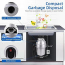 Powerful 1HP Stainless Steel Garbage Disposer, Dishwasher-Friendly and Continuous Feeding Waste Disposer, Grinding Material Four-Stage Grinding, Silver by CozyNest Decor