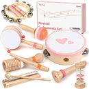 Musical Toys for 2 3 Year Old Girl Birthday Gifts, Wooden Montessori Toys for 2 Year Old, 8 in 1 Musical Instruments for Toddlers with Drum/Hand Bells/Flute/Maracas, Preschool Toys for Baby 18+ Months by TinyTreasures Baby Boutique