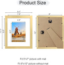 8x10 Picture Frame Set of 4, 8 x 10 Wood Photo Frames with Mat for 5x7, Wooden Frame with Real Glass Cover for Wall and Tabletop Display,Gold by CozyNest Decor