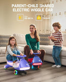 FanttikRide 6V N7 Classic Electric Wiggle Car with Pedal, Rechargeable Battery, Ride on Toys, Swing Car, 2 Speeds, Anti-Rollover, Flashing Light Wheels, Bluetooth, for Ages 3 and Up, 150 Lbs, Pink by TinyTreasures Baby Boutique