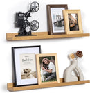 Fun Memories Picture Ledge Shelf, 24 Inch Floating Shelves Set of 2, Nursery Book Shelves for Toys Storage, Kids Bookshelf Wall Mounted for Wall Decor Books Photo Frames, Oak by TinyTreasures Baby Boutique