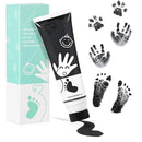 75ml Black Baby Hand and Footprint Ink Kit, Baby Handprint Footprint Paint for Newborn Keepsake, Dog Cat Paw Print Kit, Washable, Non Toxic Acid-Free, Safe Gentle for Ideal New Mom Gifts by TinyTreasures Baby Boutique