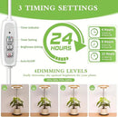 LORDEM Bamboo Grow Light for Indoor Plants, Full Spectrum Plant Light for Indoor Growing, Desk LED Grow Lamp with Auto On/Off Timer for 4H/8H/12H, 4 Dimmable Levels, Height Adjustable, 2 Pack by GreenHaven Gardens