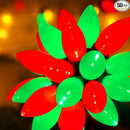 C9 Bulbs Classic Christmas Lights - 50 LED 32ft Strawberry String Light Red&Green - Extendable 8 Modes Funtion with Timer Fairy Lighting for Outdoor, Indoor, Party, Home, Tree Decorations by GreenHaven Gardens