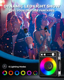 Karaoke Machine, Portable Bluetooth Karaoke Speaker with 2 Wireless Microphones, PA System for Adults Kids with LED Lights, Supports FM/AUX/USB/TF for Home Party by TinyTreasures Baby Boutique