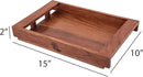 Acacia Wood Serving Tray with Handles – 15x10x2 Inch Decorative Tray for Breakfast in Bed, Dinner, Appetizers, Coffee Table, BBQ, Patio & Party – Perfect for Lap & Couch Use by CozyNest Decor
