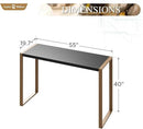 Sophia & William Bar Table,Bar Height Pub Table Counter Height Bar Table,Larimar Tabletop and Natural Woodgrain Legs,Black by CozyNest Decor