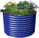 Olle 32" Tall, Galvanized Raised Garden Bed for Flower Round Galvanized Planter Raised Bed Metal Raised Planter Bed, Urban Vegetable Garden Planters, Cobalt Blue by GreenHaven Gardens