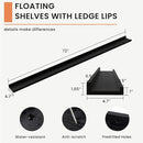 Picture Ledge Shelf, 72 inch Solid Ash Wood Floating Shelves Set of 2, Picture Ledge Ledge Wall Mounted for Living Room Kids' Room Bedroom, Color Black by TinyTreasures Baby Boutique