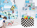 HIYAGON Rectangular Car Basket for Boys Checkered Basket Kids Baby Storage Bin Toy Organizer Box Car Room Decor(Racing Flag) by TinyTreasures Baby Boutique