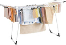 SONGMICS Clothes Drying Rack Foldable, Gullwing Laundry Drying Rack, Space-Saving, 22.2 x 68.1 x 38 Inches, Sock Clips, Metal Structure, for Clothes, Towels, Linens, Indoor, Outdoor White ULLR518W01 by TinyTreasures Baby Boutique