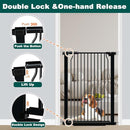 Fairy Baby 40.5" Extra Tall Baby Gate for Stairs, Fits Openings of 40.6" to 54.7" Wide, Extra Wide Dog Gate Indoor, Pressure Mounted Walk Thru Swing Auto Close Metal Puppy Barrier for Doorway, Black by TinyTreasures Baby Boutique