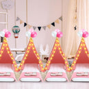 Windyun 6 Pack Kids Teepee Tent for Slumber Party Sleepover Tents for Girls Party with Air Mattress, Star Lights, Blankets Trays Sheets, Natural Cotton Toddler Play Teepee for Indoor Outdoor(Pink) by TinyTreasures Baby Boutique