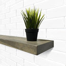 URBANDI, Rustic Floating Shelves, Set of 2, Hidden Bracket, Solid Wood, Heavy Duty, Wall Mounted Shelves, (Grey, 12Wx8D) by CozyNest Decor