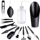 Succulent Tools, 13 Pcs Mini Garden Tool Set, Transplanting Tools Set,Succulent Care kit for Succulent Miniature Gardening Plant, Black by GreenHaven Gardens