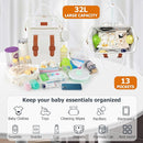 PIIOSER Diaper Bag Backpack with Ice Pack, Large Capacity & Waterproof Convertible Diaper Bag Tote for Moms Dads, Insulated Baby Tote Bag with Changing Pad, Stroller Straps & Pacifier Case, Cream by TinyTreasures Baby Boutique