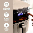 GreenLife Compact Electric Air Fryer Oven, 5.3 QT, PFAS-Free Ceramic Nonstick Drawer, 8 One Touch Digital Display, Easy View Window, Auto Shut-Off Timer, Dishwasher Safe Parts, 1500 Watts, Taupe by CozyNest Decor