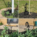 RealSteel Metal Garden Gnomes Outdoor – Steel 4 Pack Lawn Ornaments & Statues, Funny Yard Decor, Weatherproof Garden Decoration, Gift for Gardeners (Black) by GreenHaven Gardens