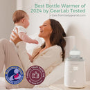 Momcozy Bottle Warmer, Fast Bottle Warmers for All Bottles with Timer, Accurate Temperature Control and Automatic Shut-Off, No Lid Required for Heating, White-Gray by TinyTreasures Baby Boutique