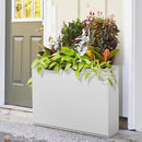 FENCY Metal Rectangular Planter Box Large Planters for Outdoor Plants, Tall Planters for Outdoor Plants with Drainage Holes, Rectangular Planters for Outdoor Plants (35.4" L x 9" W x 25.6" H,White) by GreenHaven Gardens
