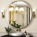 32 Inch Silver Round Bathroom Mirror - Wall Mounted Circle Mirror with Metal Frame, Modern Mirror Suitable for Bathroom, Vanity, Entryway, Living Room, Wall Decor by CozyNest Decor