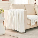 EMME White Throw Blanket Muslin and Fleece Blanket for Women Reversible - 50"*60" Soft & Cozy Warm Lightweight Small Blankets for Couch Bed Picnic Travel Bed by CozyNest Decor