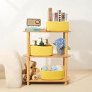 Small Storage Baskets for Organizing | Closet Organizer Bins | Shelf Toy Basket | Woven Rope Baskets | Cube Decorative Box | Shallow Basket | 11.5x7.5x4.7” | 4 Packs Yellow by CozyNest Decor