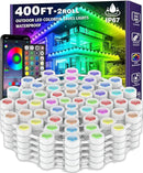 400FT Permanent Outdoor RGB Lights,IP67 Waterproof Smart LED Eaves Lights with App/Remote Control,for Christmas and All Holiday Decor,Daily and Accent Lighting,House Roof and Garden Lighting by GreenHaven Gardens