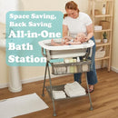 Primo SquishSplash Collapsible Baby Bath & Folding Stand With Ergonomic Infant Cushion for Newborns & Toddlers - Complete Bathing Station - Compact Space Saving Design, Ages 0-24 Months by TinyTreasures Baby Boutique