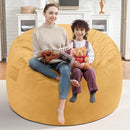 3FT Bean Bag Chair, Comfy Bean Bag Chairs with Memory Foam Filled, Fluffy Beanbag Sofa with Dutch Velvet Cover, Round BeanBag Chairs for Living Room, Playroom - Mustard by TinyTreasures Baby Boutique