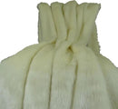 Arctic Fox Faux Fur Throw Blanket & Bedspread - Arctic Creamy White Arctic Faux Fur - Luxury Soft Faux Fox Fur - Heavy Throw, Made in USA, 16414 by CozyNest Decor
