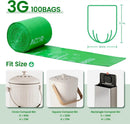 3 Gallon Compostable Trash Bags, 100 Bags Compost Bags for Countertop Bin, BPI Certified and Meet The ASTM D6400 Standard by GreenHaven Gardens
