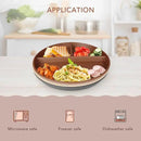 greenandlife 9 Inch 4PCS Unbreakable Portion Control Plates, Divided Plates for Kids Adults, Dishwasher & Microwave Safe Compartment Plate, Lightweight Reusable Wheat Straw Plate, BPA Free by CozyNest Decor