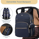 MOMUVO Diaper Bag Backpack, Quilted Baby Bag with Changing Pad & Stroller Straps & Pacifier Case, Large Travel Diaper Bags for Mom Dad, Blue by TinyTreasures Baby Boutique