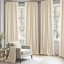 ANRODUO Back Tab Blackout Curtains for Bedroom Living Room, Rod Pocket Pinch Pleated Thermal Insulated Room Darkening Curtains 96 Inches Long 2 Panels, Cream Beige, 52 x 96 Inch by TinyTreasures Baby Boutique