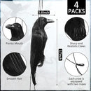 Lewtemi 4 Pcs 17 Inch Realistic Hanging Dead Crows Decoy Life Size Black Feathered Crow Fake Black Crows for Garden Decorations by GreenHaven Gardens