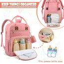 Baby Diaper Bag Backpack, Travel Diaper Bags for Baby Girl Boy Large Capacity Baby Bag Backpack for Women Light Pink by TinyTreasures Baby Boutique