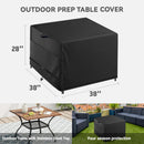 Outdoor Patio Square Table Cover 38 inch Black Heavy Duty Waterproof Cover for Square Slatted Tabletop by GreenHaven Gardens