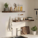 Floating Shelves for Wall, 36"W x 8"D x 1.5"H, Wooden Wall Mounted Display Shelves with Invisible Brackets for Living Room, Bedroom, Bathroom, Kitchen Decor and Storage, Set of 2, Rustic Brown by CozyNest Decor
